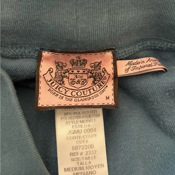 Juicy Couture dark teal wide-leg velour track pants - Picture 5 of 6